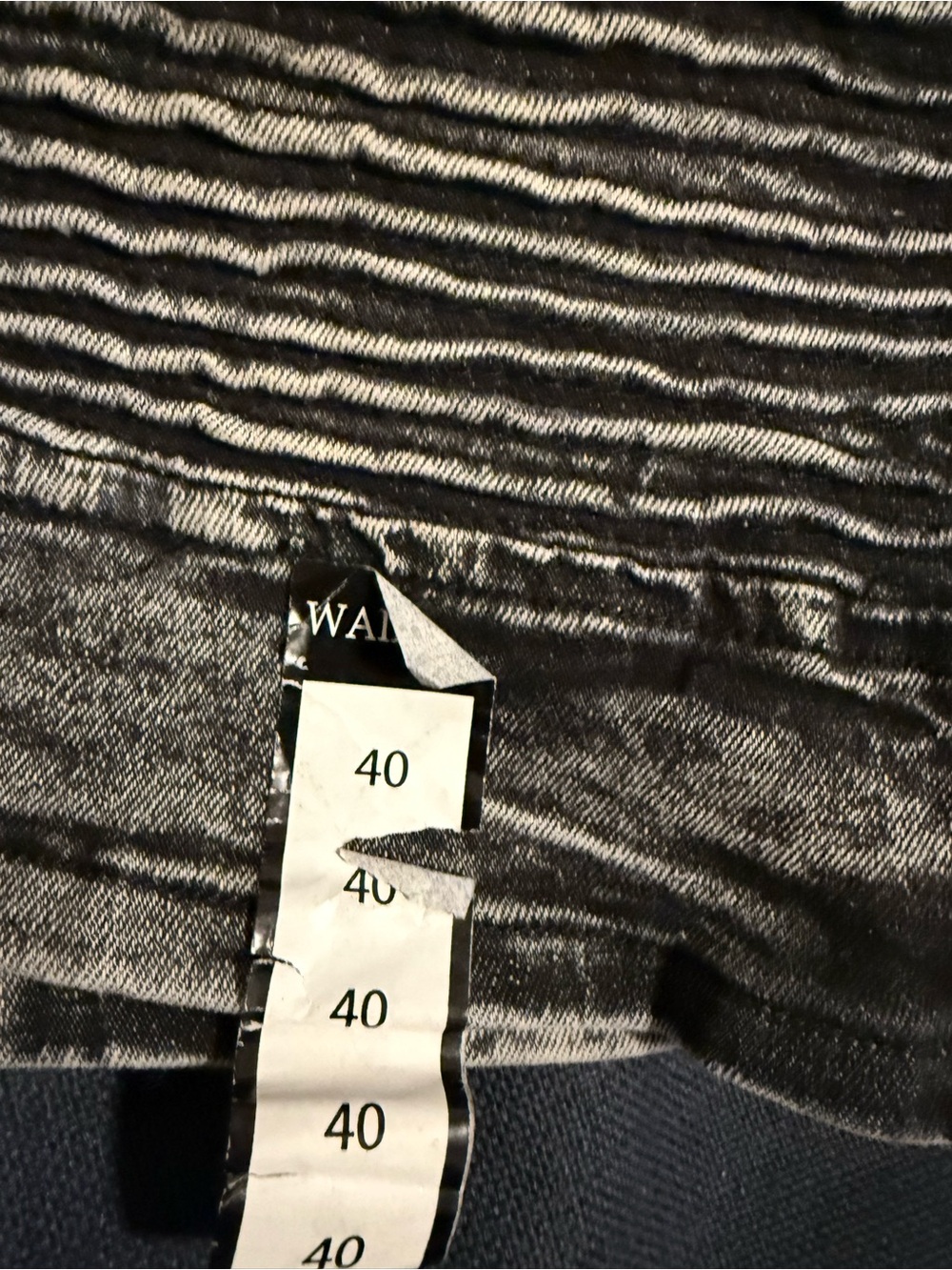 NWT man’s short Waimea Black Denim Jeans with Brown Leather Logo Patch